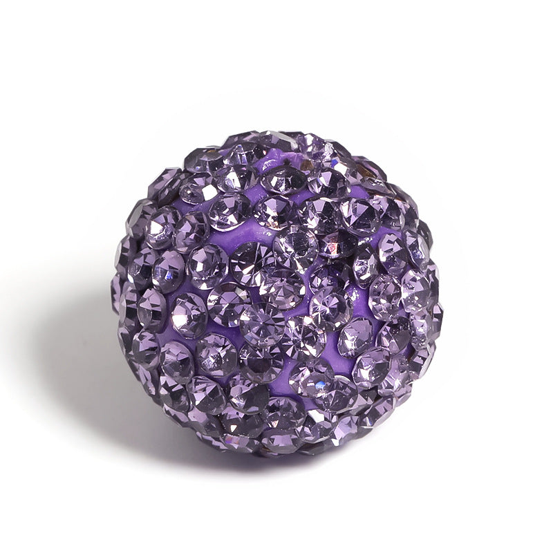 Wholesale 10pcs/pack 16mm Shambhala Clay Drill Ball Colorful Rhinestone Soft Clay Beads